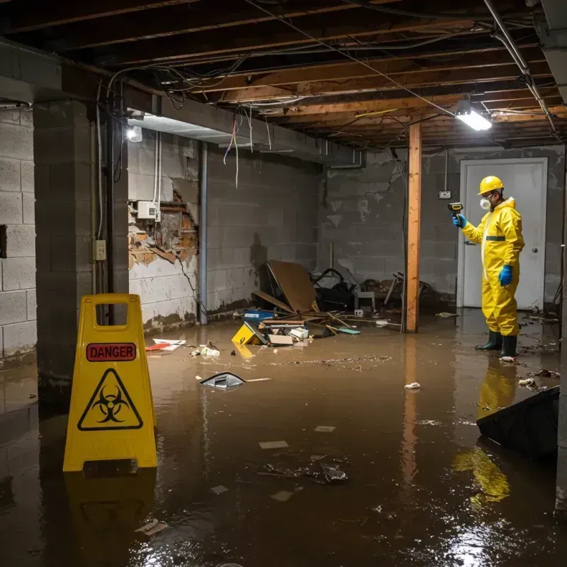 Flooded Basement Electrical Hazard in Olyphant, PA Property